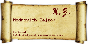 Modrovich Zajzon névjegykártya